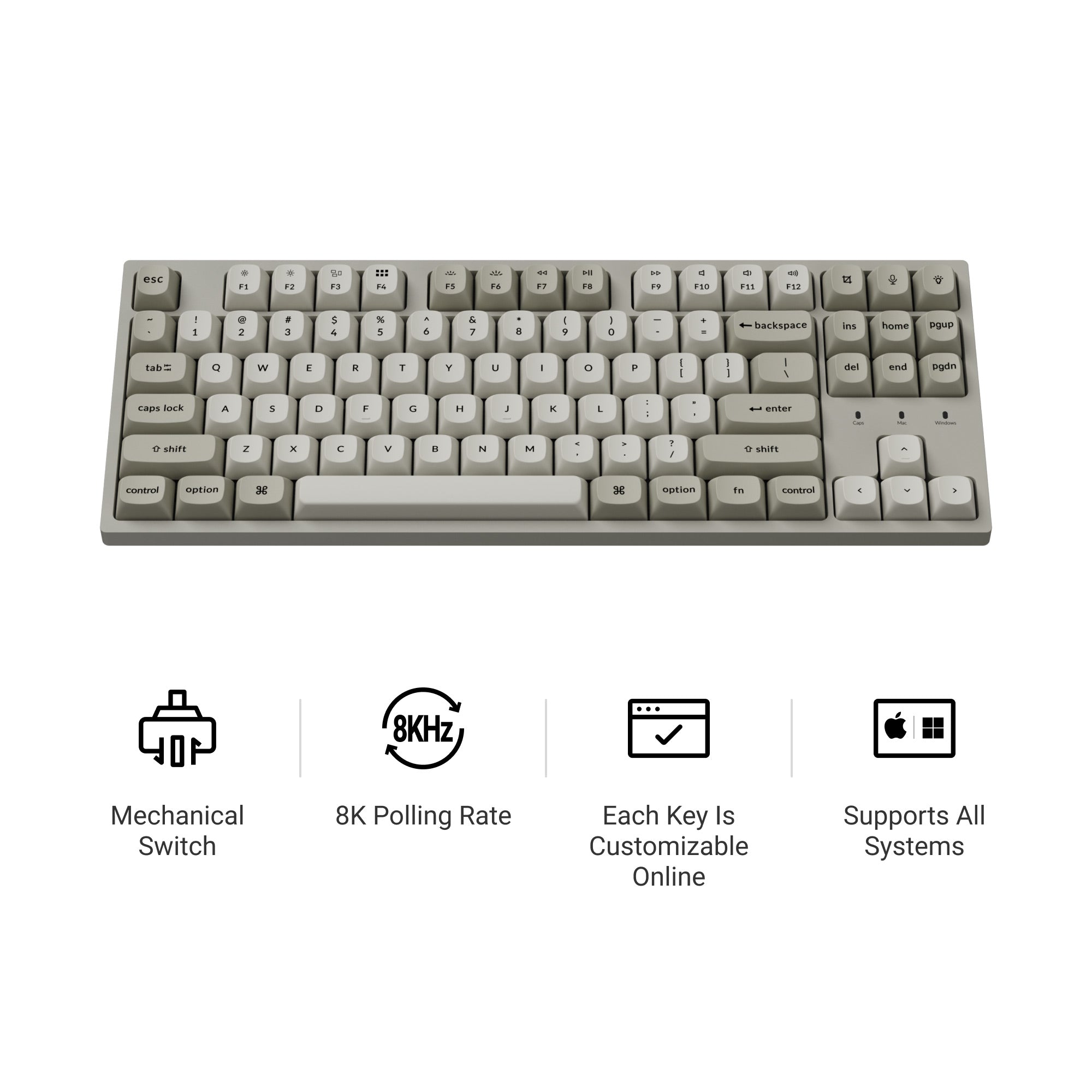 Keychron C1 Pro 8K QMK Wired Custom Mechanical Keyboard – Keychron