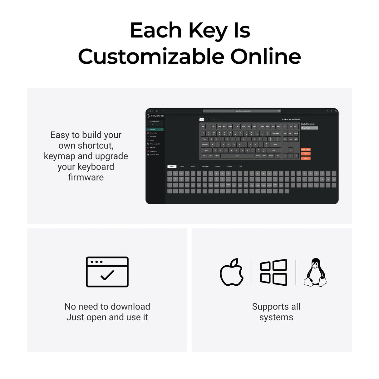 Keychron C1 Pro 8K QMK Wired Custom Mechanical Keyboard